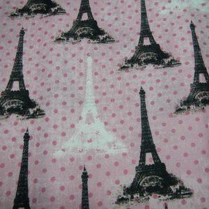 Pink Paris Cotton Fabric‎ by the Yard - (1Yard - 36" X 44" Pre-Cut)